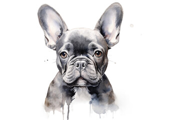 Dog Watercolor on transparent background.