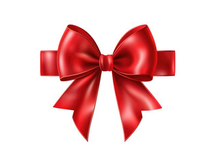 Fototapeta premium Red ribbon and bow isolated on transparent