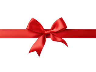 Red ribbon and bow isolated on transparent