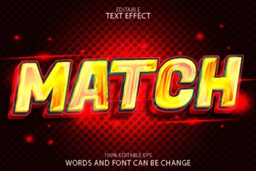 Fotobehang match editable text effect emboss modern style © Resist