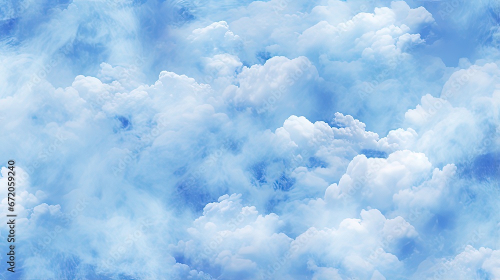 Poster blue tie dye pattern. clouds repeat pattern