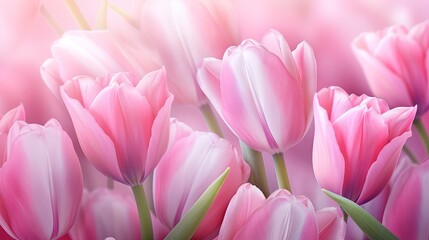 Obraz premium Beautiful greeting card for International Women's Day celebration with tulip flowers