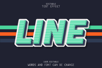 line style editable text effect emboss cartoon style