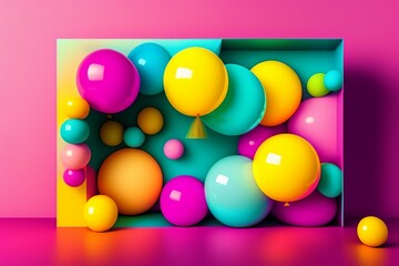 abstract background with colorful circles,Colorful easter eggs in a box on a colorful background. generative ai