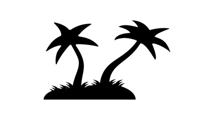 Island logo, black isolated silhouette