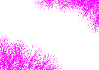 Fototapeta na wymiar Abstract background created by illustrator. It consists of pink feathers on a white background.