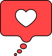 Text box with white heart in the middle