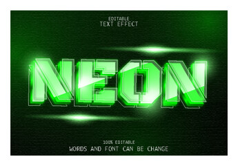 neon editable text effect emboss neon style