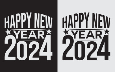 Naklejka premium Happy New Year 2024, Happy New Year SVG