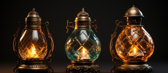 Fototapeta na wymiar Oil lamps which served as decorative mantelpiece ornaments were the primary source of lighting during the Middle Ages