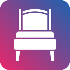 Single Bed Room Icon Style