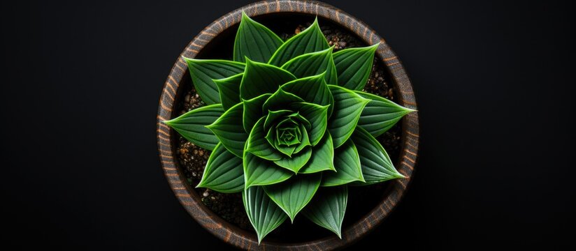 From an aerial perspective one can observe a potted Haworthia a lush and attractive houseplant