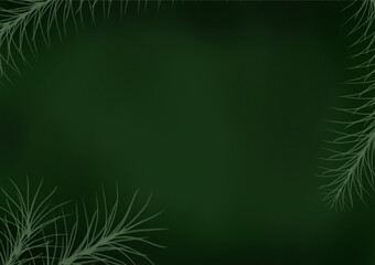 Green and black gradient abstract background with vine pattern.
