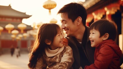 happy Chinese family. Chinese New Year