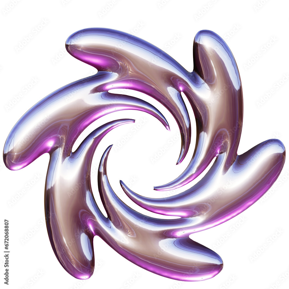 Wall mural chrome elements for design in y2k style