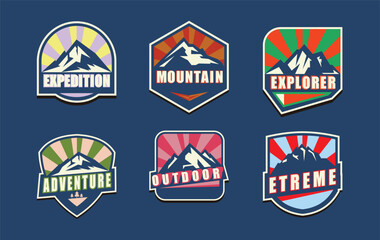 Mountain Collection Vector Icon Logo