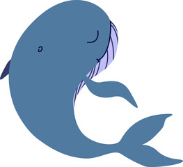cute whale cartoon isolated.Vector illustration with underwater theme and cute whale for books and textile, interior design for kids room.