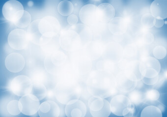 Soft blurred bubbles on a bright blue gradient background.