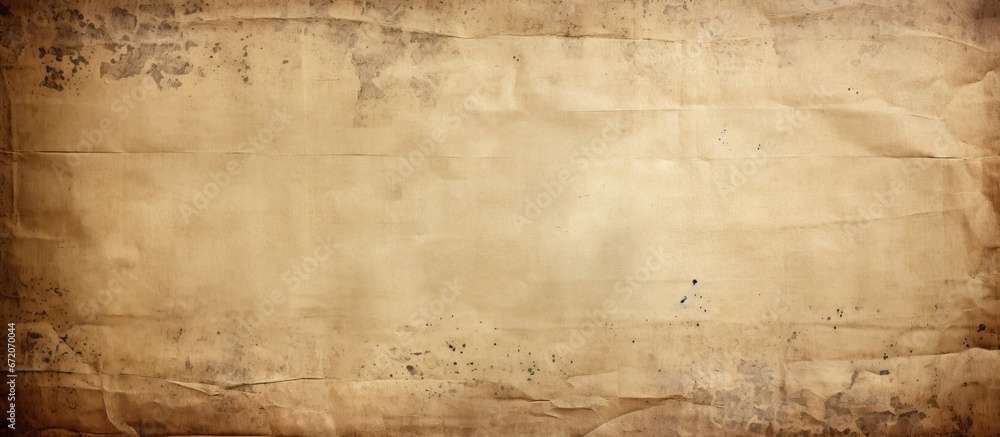 Poster a vintage brown or beige retro design background made of old paper with a damaged and weathered dirt