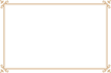 Vintage of frame. Design vector rectangle with corner swirl gold on white background. Design print for illustration, greeting cards, wedding invitations, restaurant menu, royal certificates. Set 6