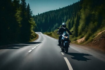 Obraz premium moter bike on the road