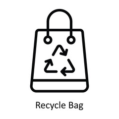 Recycle Bag vector outline  Design illustration. Symbol on White background EPS 10 File 
