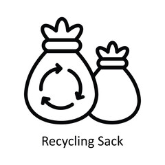 Recycling Sack vector outline  Design illustration. Symbol on White background EPS 10 File 