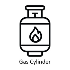 Gas Cylinder vector outline  Design illustration. Symbol on White background EPS 10 File 