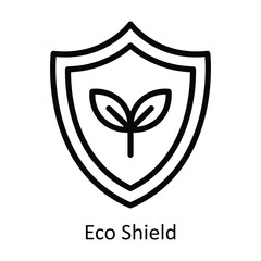 Eco Shield vector outline  Design illustration. Symbol on White background EPS 10 File 
