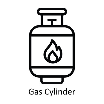 Gas Cylinder vector outline  Design illustration. Symbol on White background EPS 10 File 