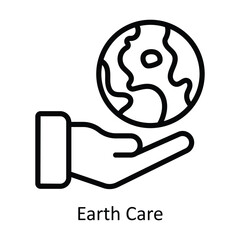 Earth Care vector outline  Design illustration. Symbol on White background EPS 10 File 