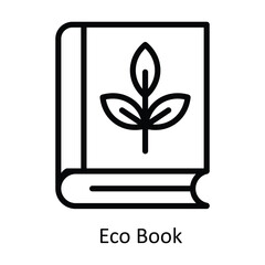 Eco Book vector outline  Design illustration. Symbol on White background EPS 10 File 