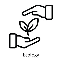 Ecology vector outline  Design illustration. Symbol on White background EPS 10 File 