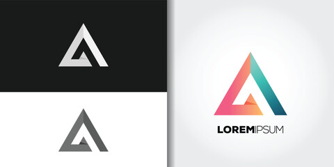 triangle geometric logo - obrazy, fototapety, plakaty