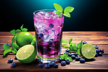 mojito cocktail with lime and mint