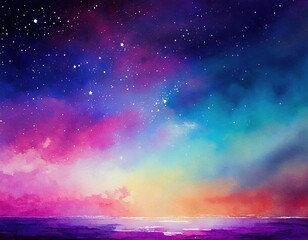illustrationn of colorful night sly