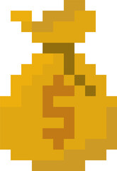 Money bag with dollar sign pixel