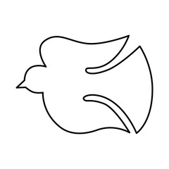 Obraz premium Dove of peace line art symbol. Christian icon of the flying dove illustration isolated