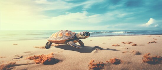Fototapeta na wymiar Beach dwelling turtle
