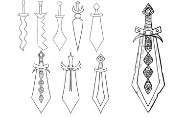 ancient warrior sword design for games