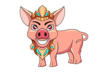 Obraz premium Cute Pig Character Design Illustration