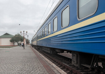 Obraz premium Train standing at the station