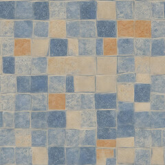 Colorful vintage ceramic tiles wall decoration. Ceramic tiles wall background seamless.