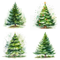 Fototapeta premium Set of Christmas trees