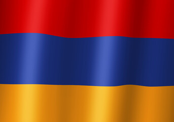armenia national flag 3d illustration close up view