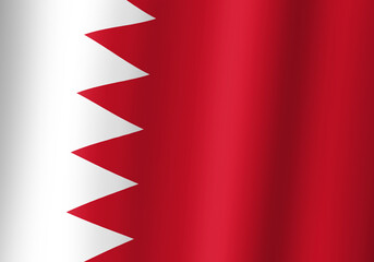 kingdom of bahrain national flag 3d illustration close up view