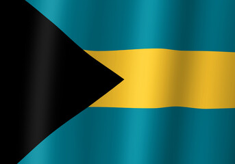 commonwealth of the bahamas national flag 3d illustration close up view