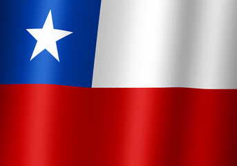 republic of chile national flag 3d illustration close up view