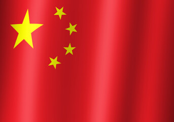 people's republic of china national flag 3d illustration close up view