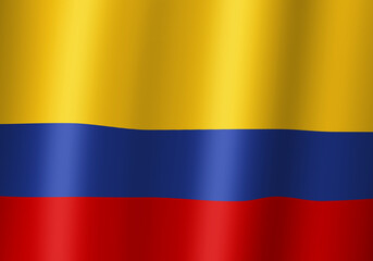 colombia national flag 3d illustration close up view